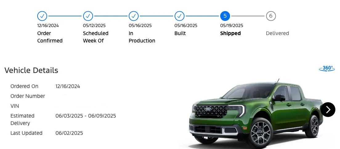 Ford Maverick What was/is your wait time for your order? Screenshot 2025-06-10 at 3.20.04 PM