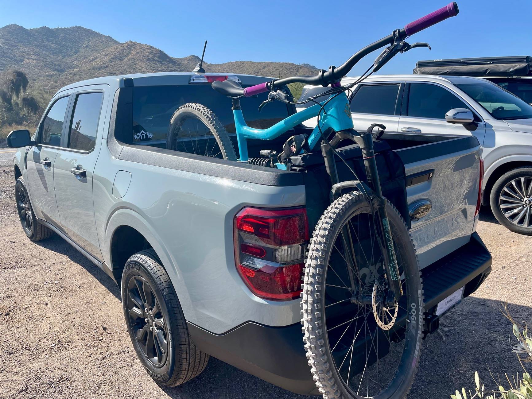 Ford Maverick Recommendation: use a hitch extender for bike rack IMG_1021