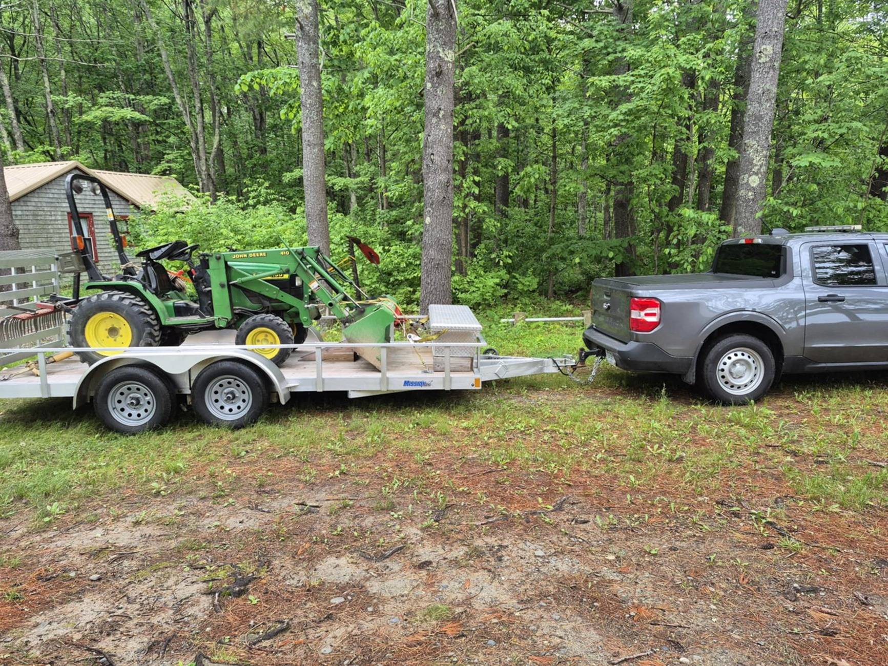 Ford Maverick Pulled a heavey load and the the truck performed well. ricks trailer