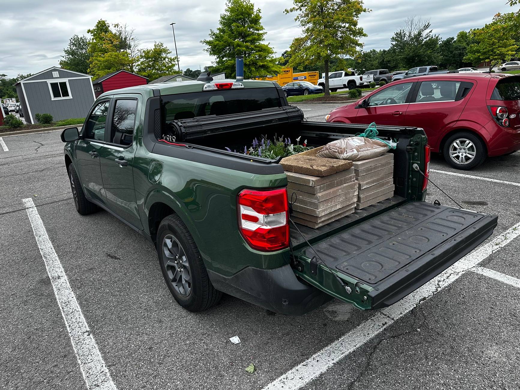 Ford Maverick Roof rack, elevated bed rack, tonneau cover installed IMG_1737