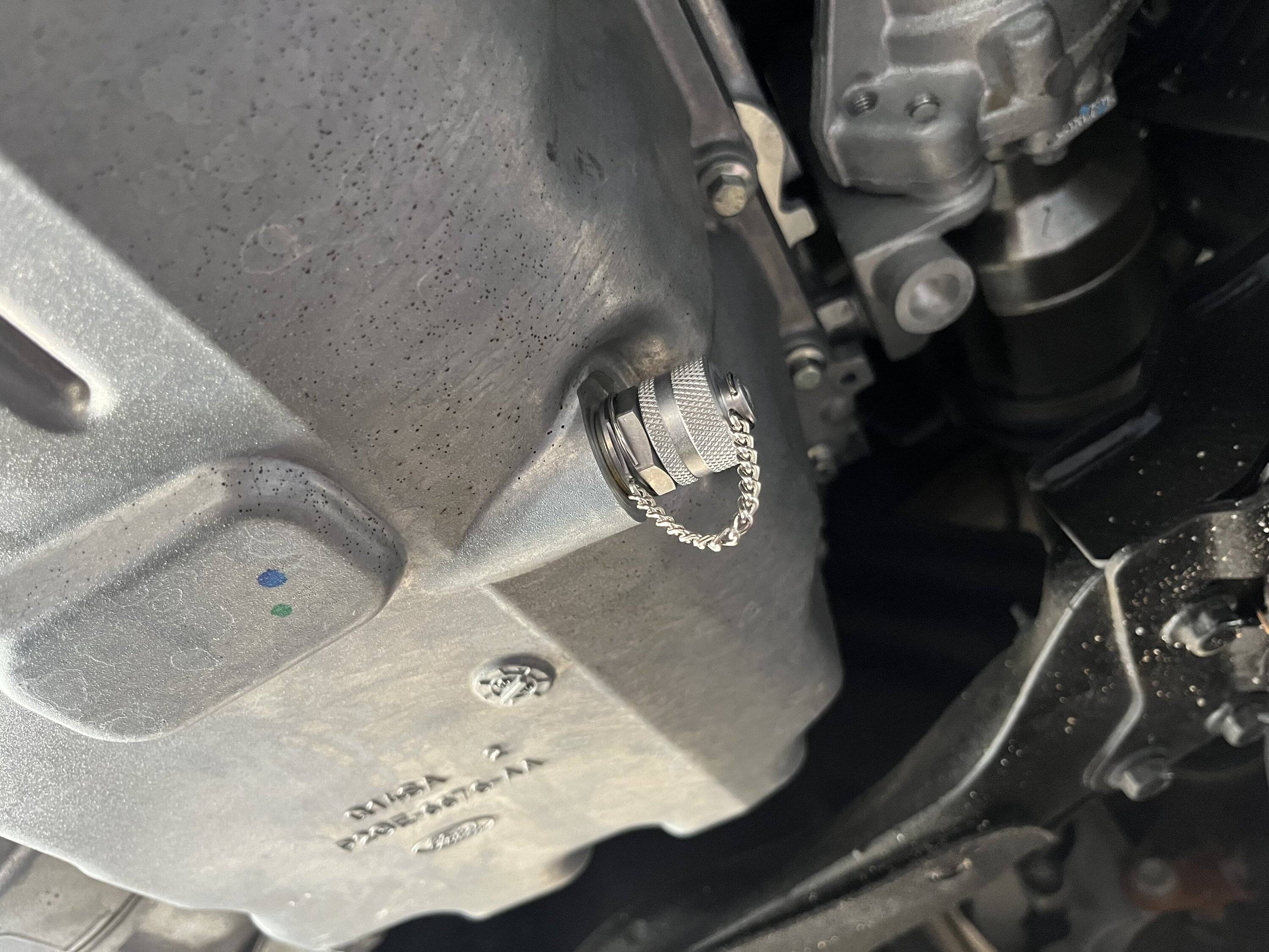 Ford Maverick Oil change, Stahlbus quick drain installation and Rival skid plate fail. IMG_7367