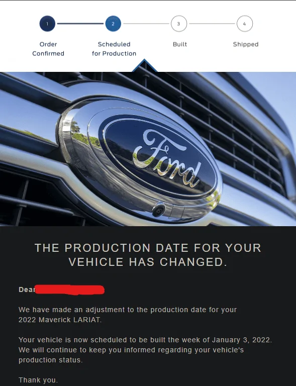Ford Maverick 📣 12/2 Scheduling Email Received Group [Emails Arriving!!] 1638559379684