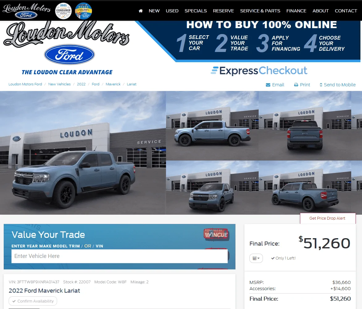 Ford Maverick What's the most expensive Maverick you've seen? Screenshot 2021-12-04 093924