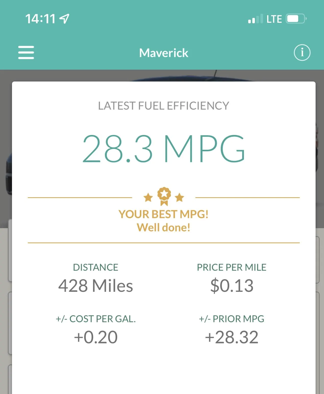 Ford Maverick What MPG are you getting with the AWD 2.0 Maverick 2nd FuelUp Fuelly