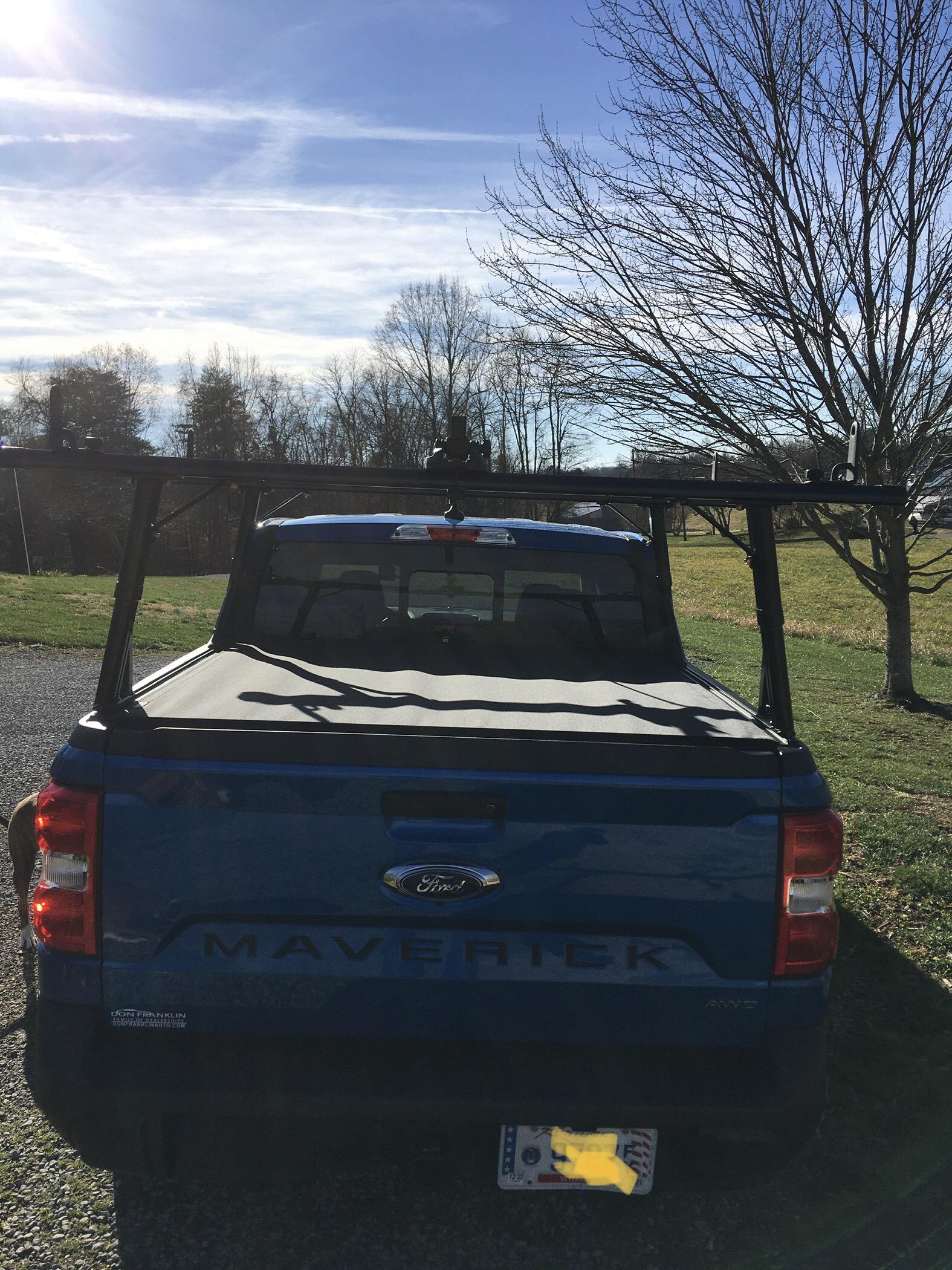 Ford Maverick Installed 4' 6" TruXedo Pro X15 Tonneau Cover & Angry Elephant Rack System Rail size 50" 4212FDD4-5B12-49D5-B77D-EE7A16C84D9F