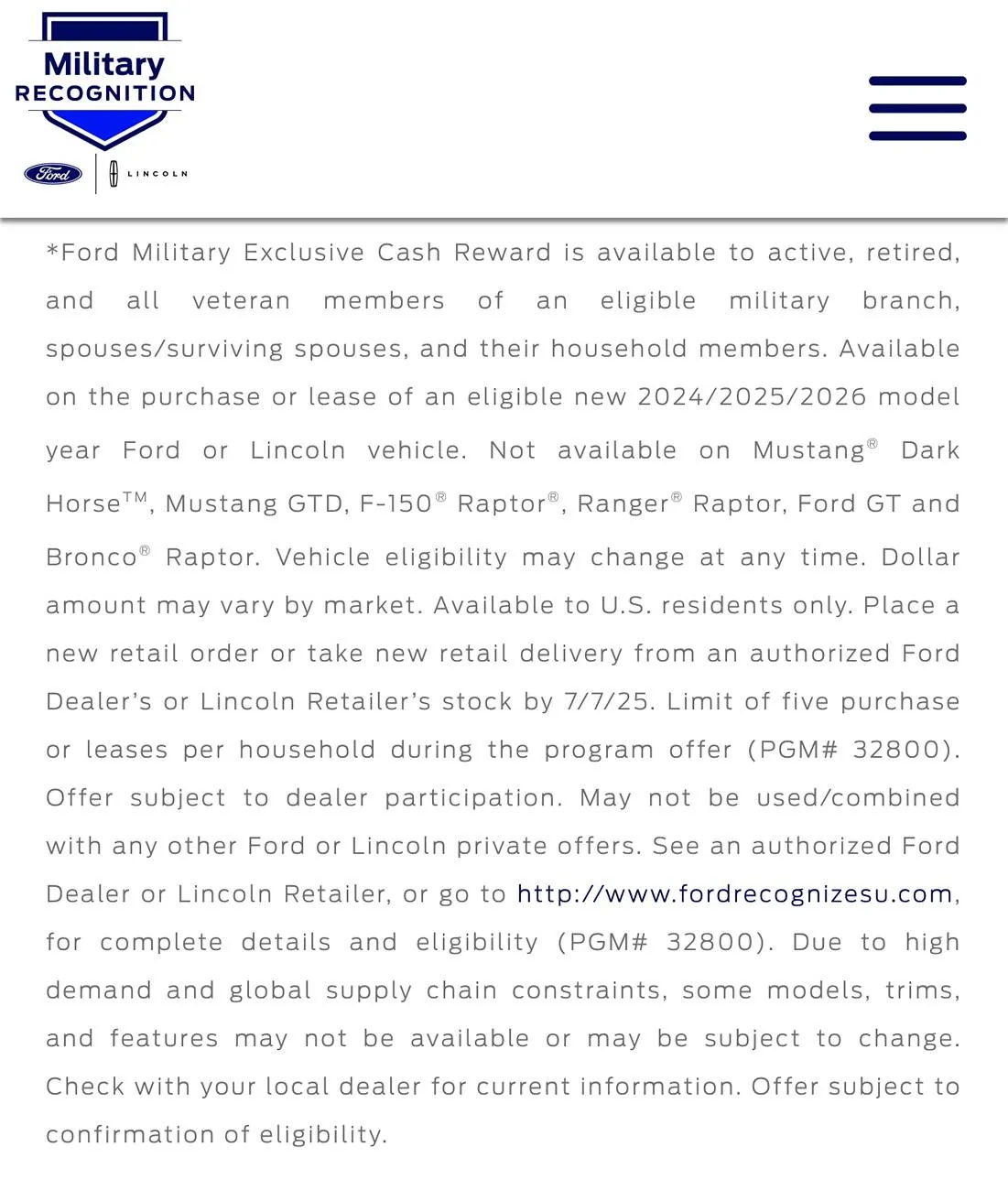 Ford Maverick FYI: Ford giving $1,000 Cash Back for Veterans, Active Duty & Retired Military, and First Responders through 7/7/2025 1750294468219-os