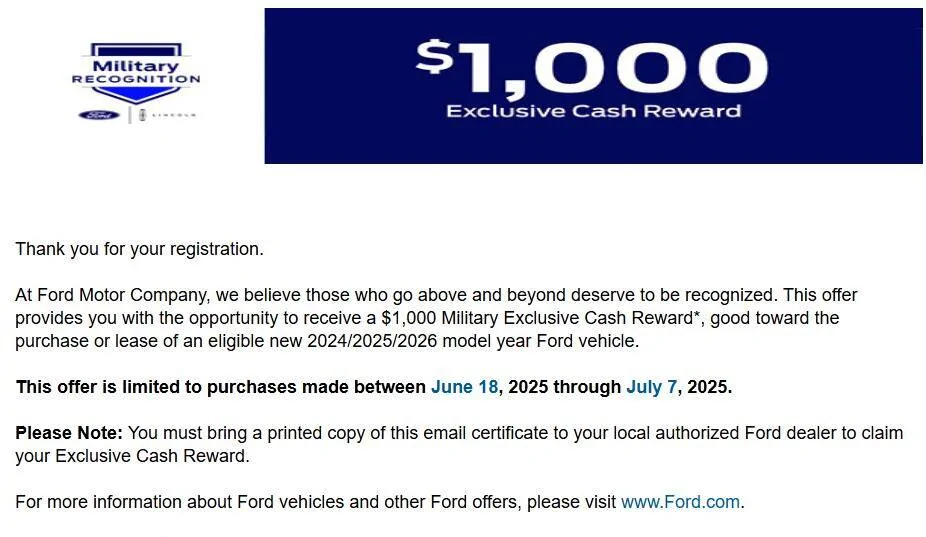 Ford Maverick FYI: Ford giving $1,000 Cash Back for Veterans, Active Duty & Retired Military, and First Responders through 7/7/2025 1750304376882-73