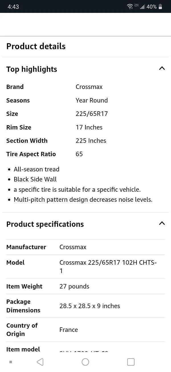 Ford Maverick Good less aggressive tire for Maverick? Screenshot_20250621-164302