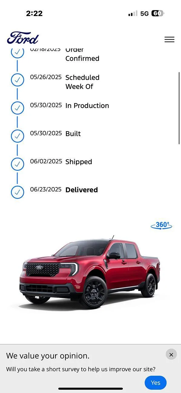 Ford Maverick Are delivery estimates fairly accurate ? IMG_1624