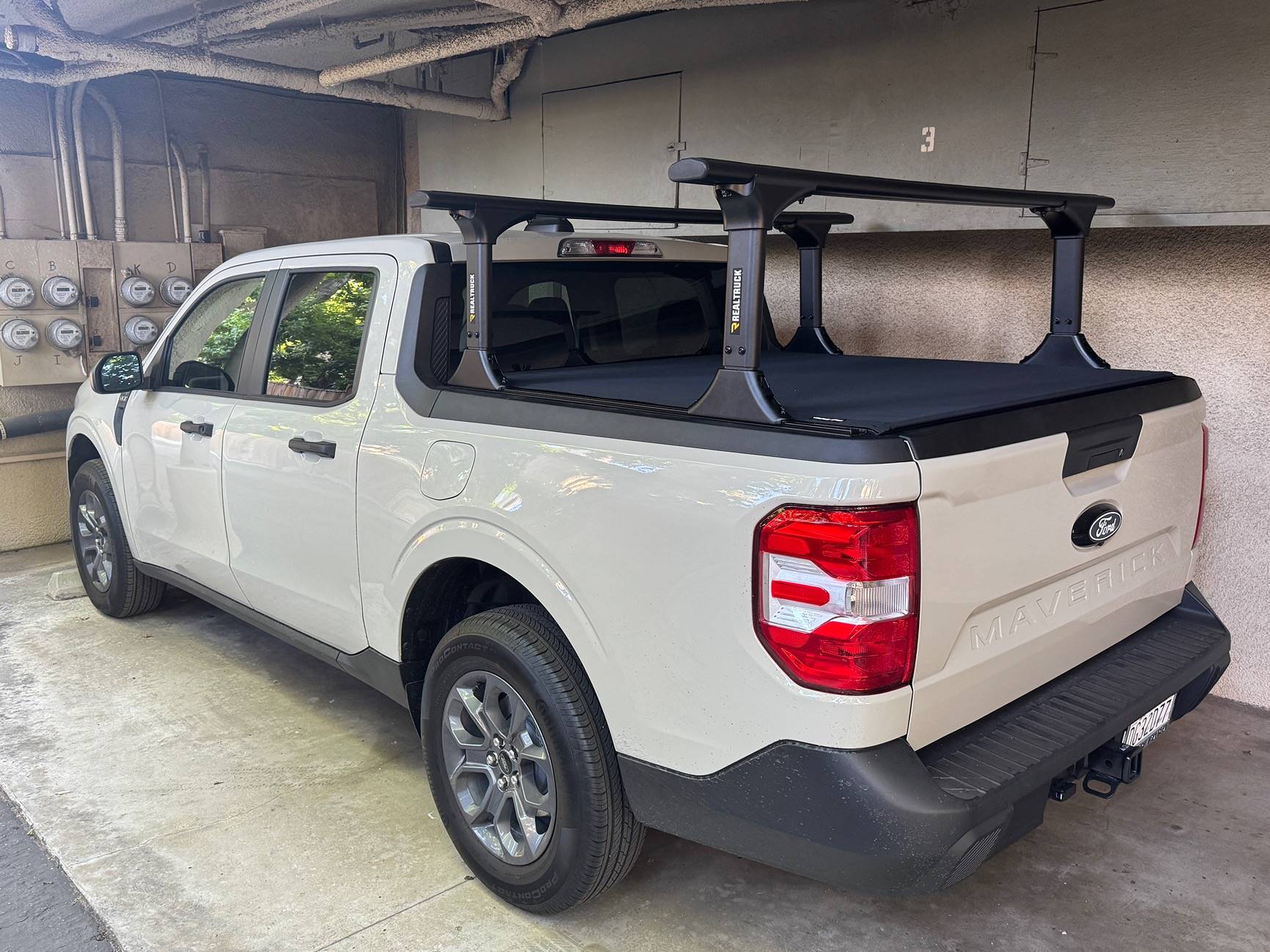 Ford Maverick Roof rack, elevated bed rack, tonneau cover installed IMG_7567