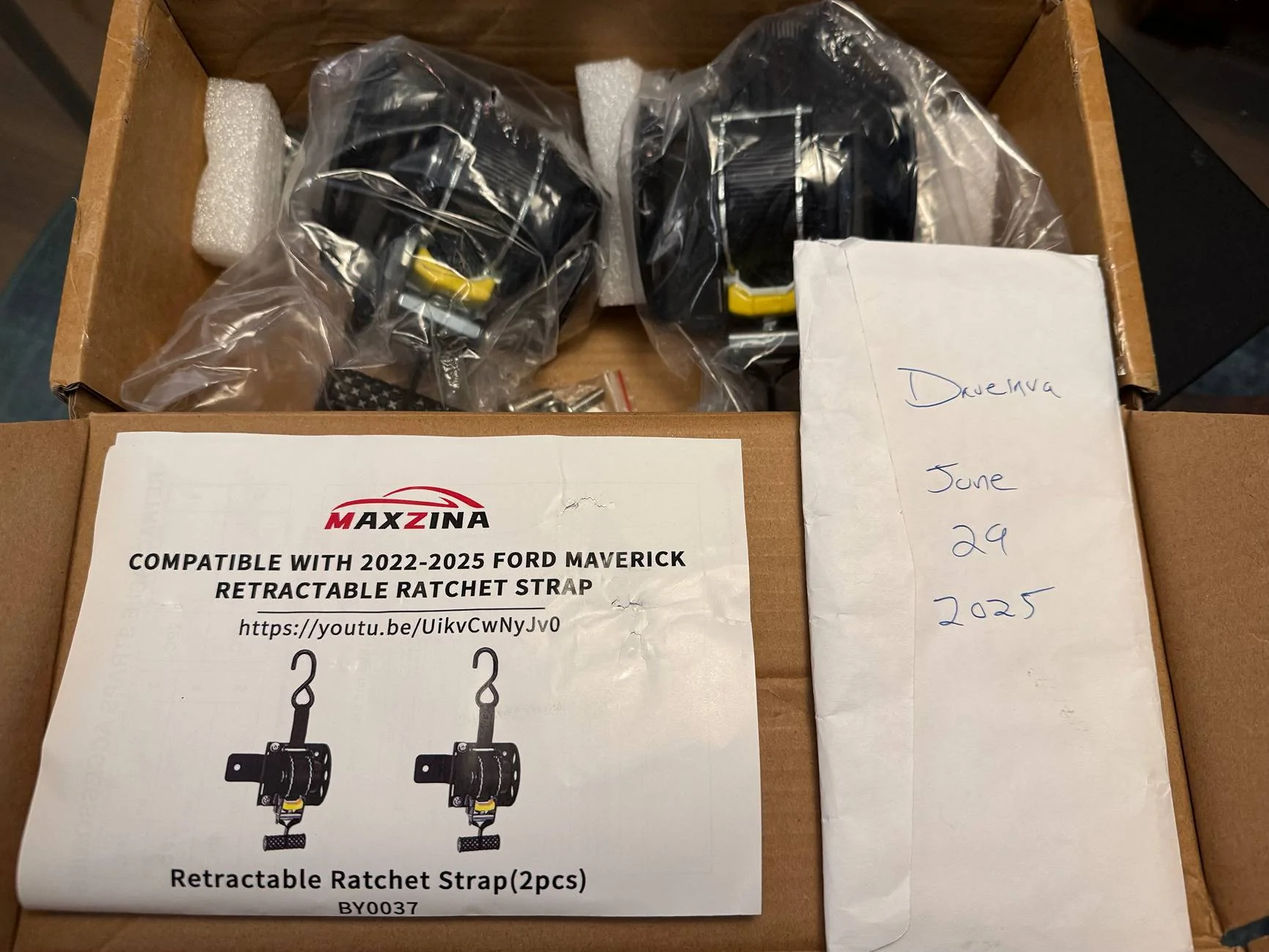 Ford Maverick Maxzina Retractable Ratchet Straps-- new in box, never installed-- PRICE DROP! IMG_0821
