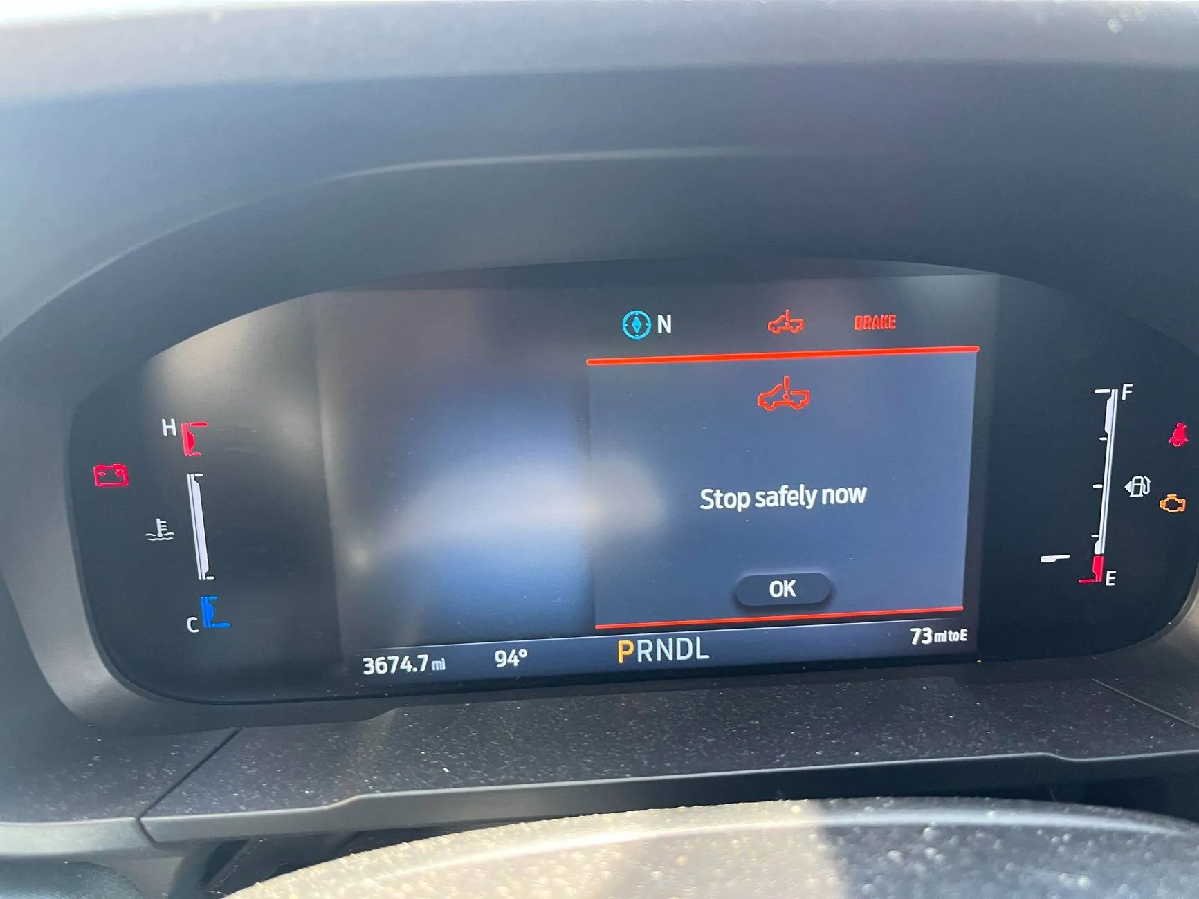 Ford Maverick 'Stop Safely Now' Dashboard Message June 2025 Ford Maverick Error Cod