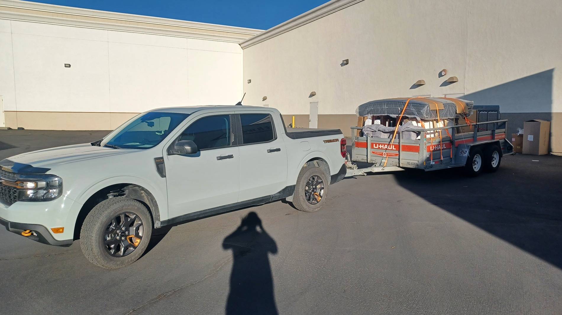 Ford Maverick Towing a 5x8 U-Haul trailer 20241012_170347