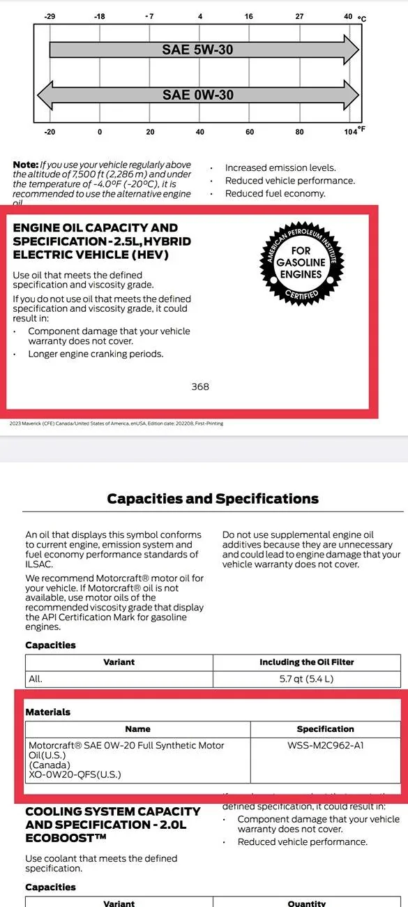 Ford Maverick OIL Change Discrepancy IMG_20250710_152635