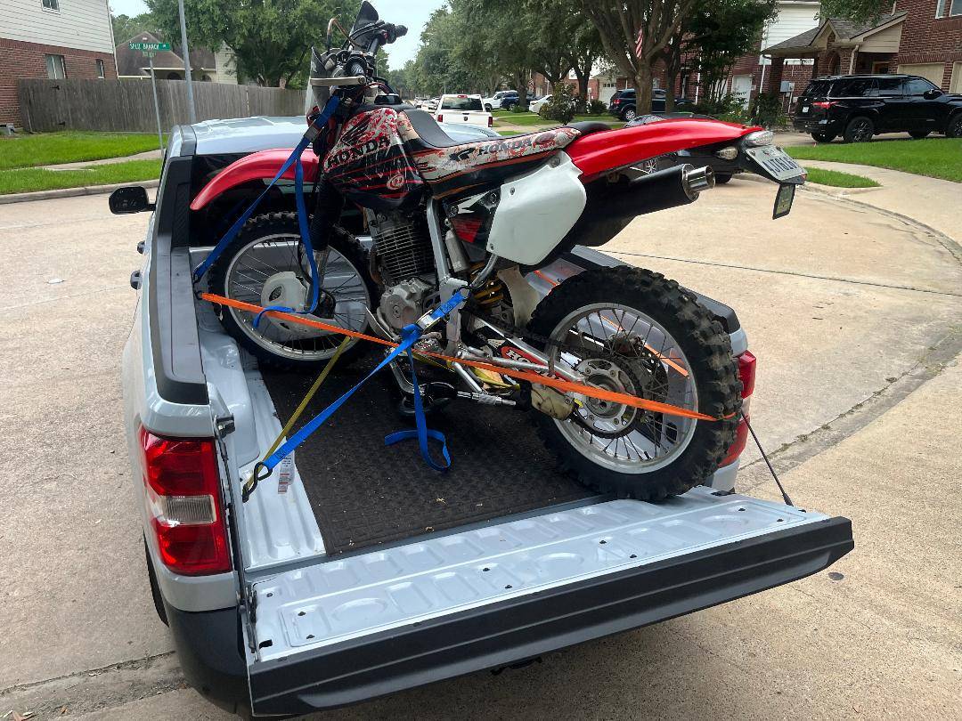 Ford Maverick Hybrid AWD Hauling a Motorcycle XR on Mav