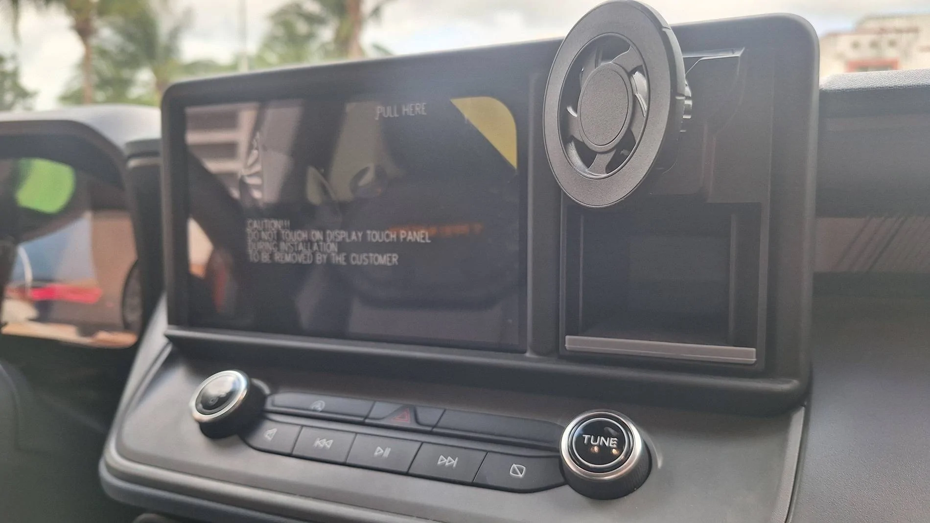Ford Maverick Dash cubby phone holder mount installed 20250709_164834