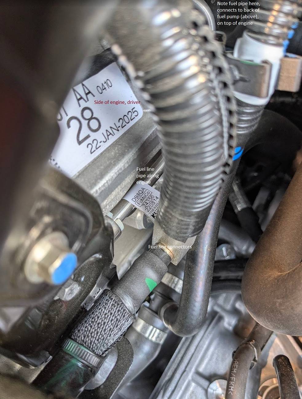 Ford Maverick Why new intake/manifold design for 2025 Maverick? 03b fuel pipe side engine