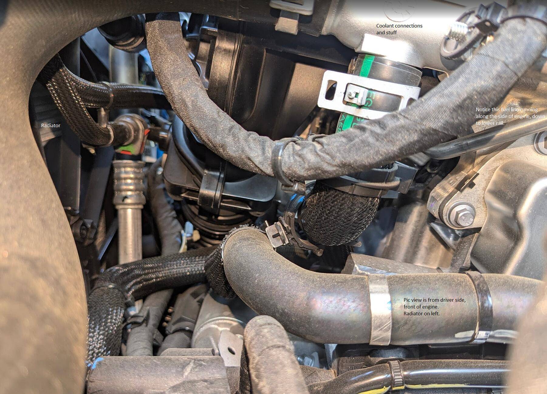 Ford Maverick Why new intake/manifold design for 2025 Maverick? 03a fuel pipe along side of engine to lower rail