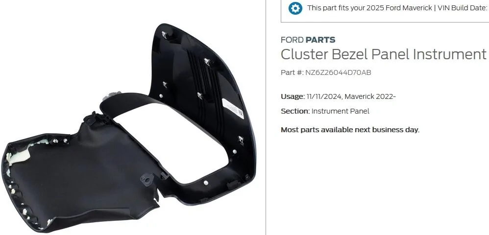 Ford Maverick Loose leather steering column "curtain"-- really, Ford? 1753053170715-lz