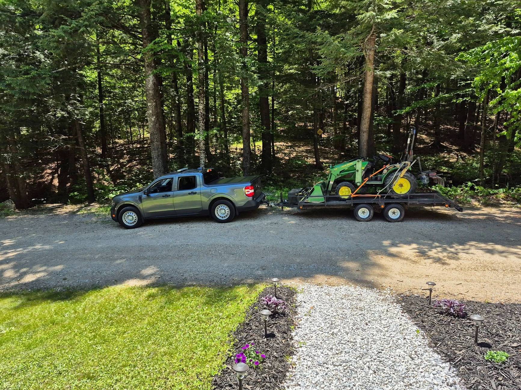 Ford Maverick I pulled the trigger on a new trailer. tractor withy old trailer
