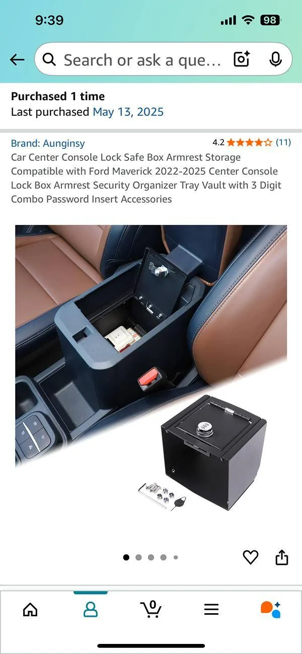 Ford Maverick Has anyone here tried this console safe in their Maverick? IMG_7648