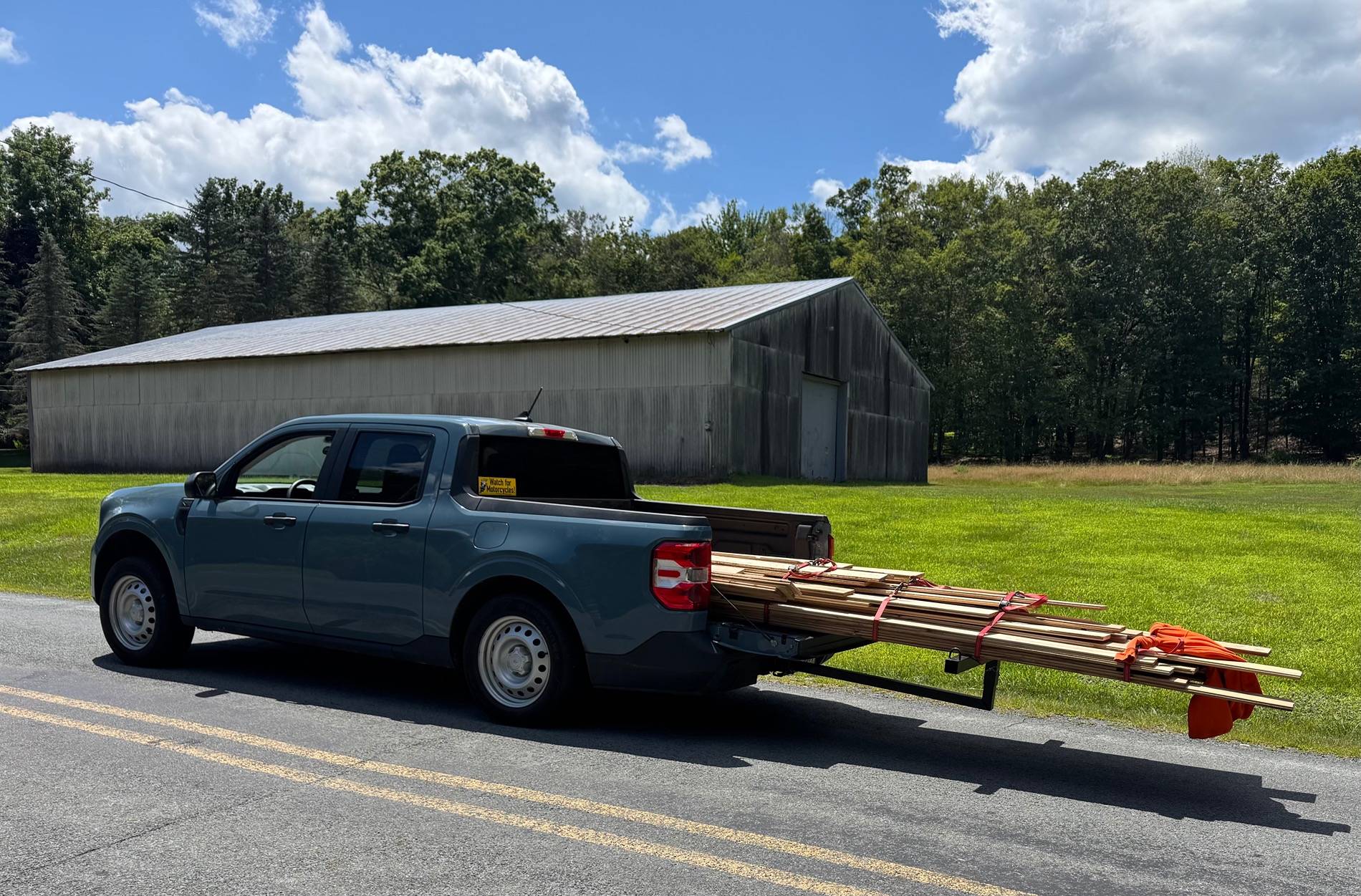 Ford Maverick Loaded hybrid! 12' long piece lumber ~1200lbs IMG_7966