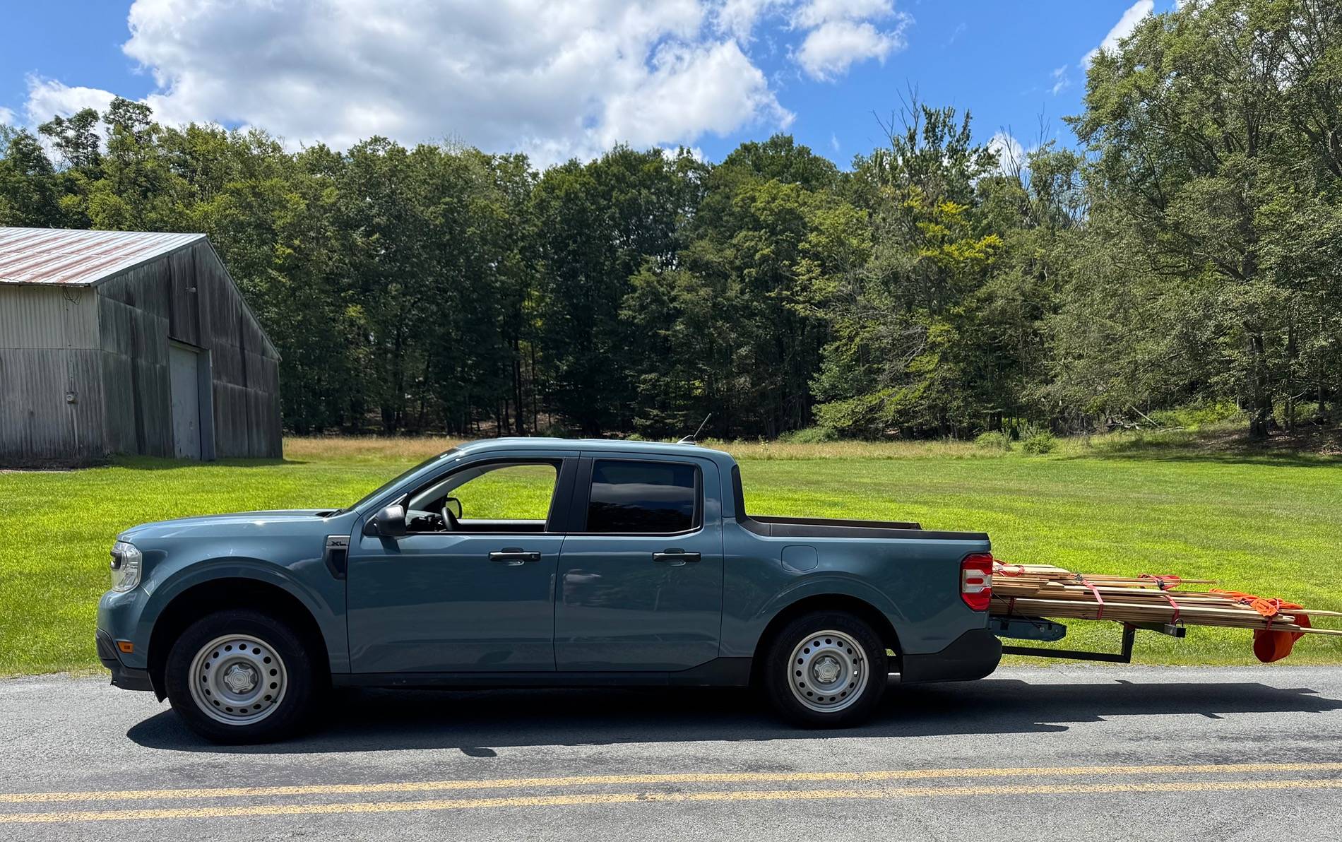 Ford Maverick Loaded hybrid! 12' long piece lumber ~1200lbs IMG_7965