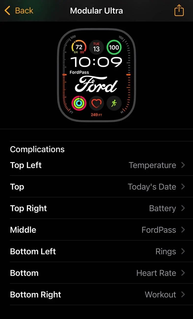 Ford Maverick Snazzy FordPass App complication on Apple Watch Ultra IMG_7576