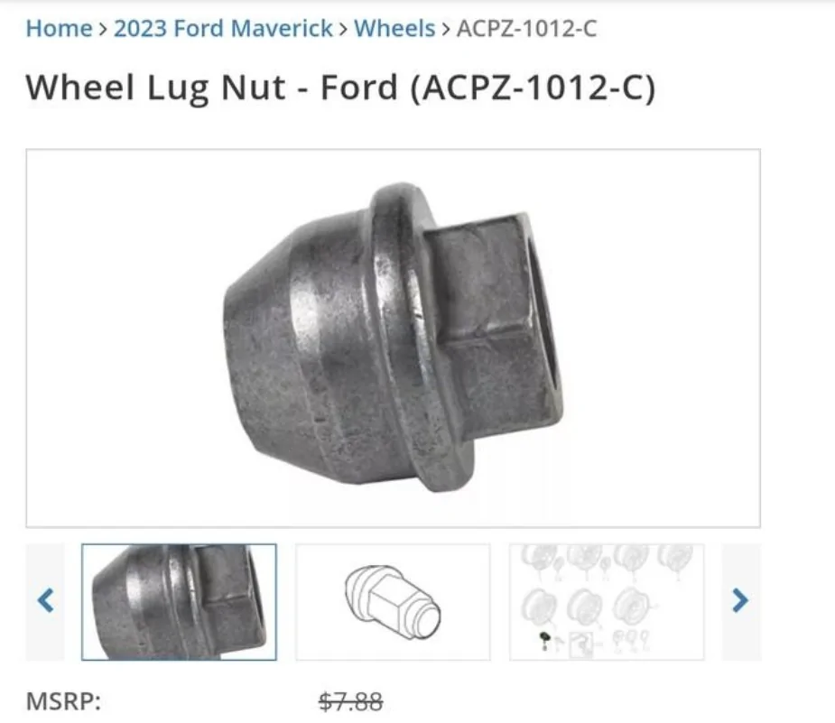 Ford Maverick Will this lug nut fit? Screenshot 2025-08-01 220622