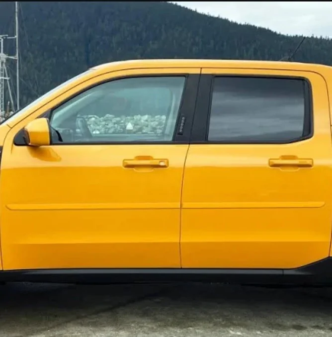 Ford Maverick Black Door Edge Guard on a Maverick with a  Black Appearance Package MaverickSideTrim