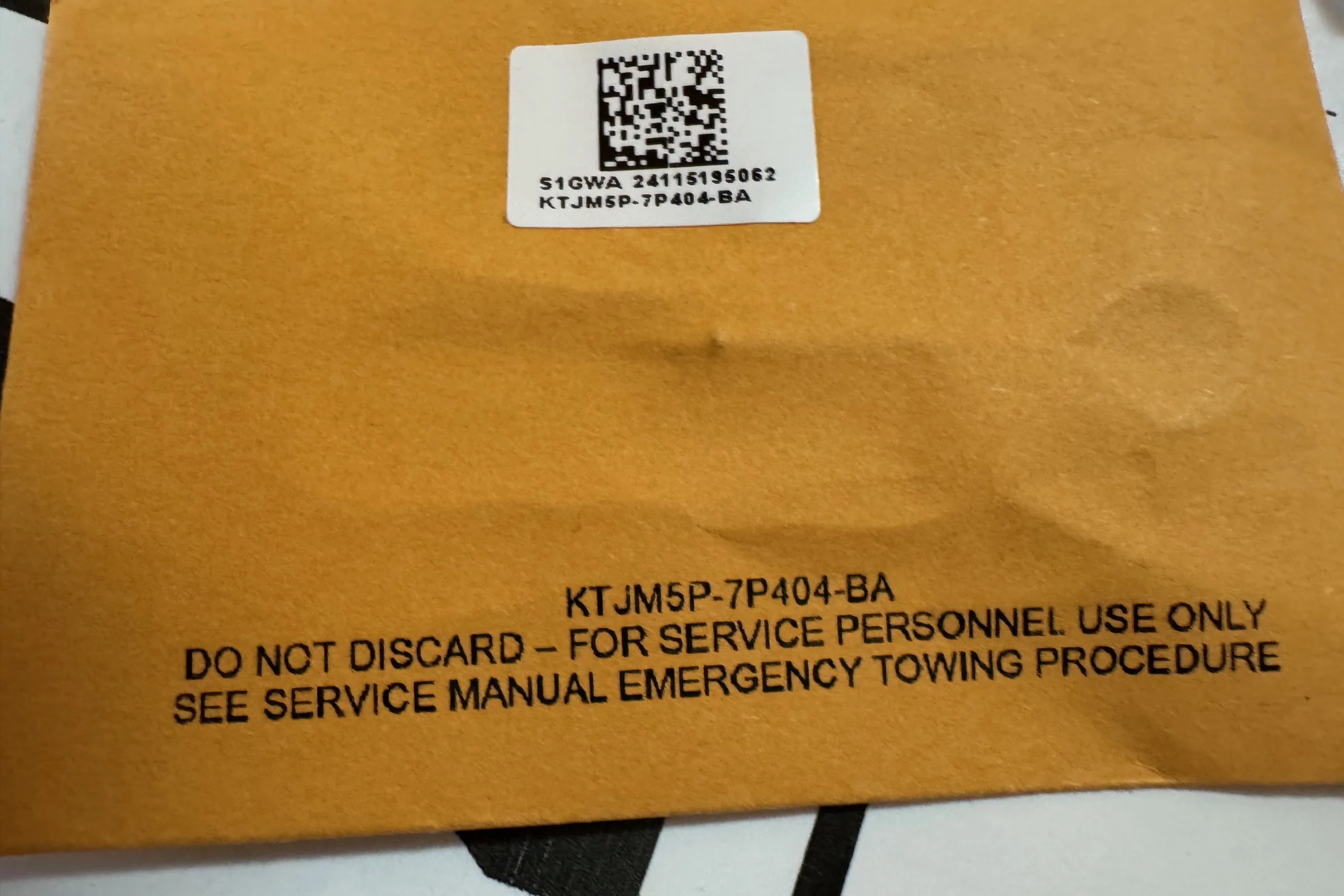 Ford Maverick Anyone know what's in this envelope? Mav Envelo