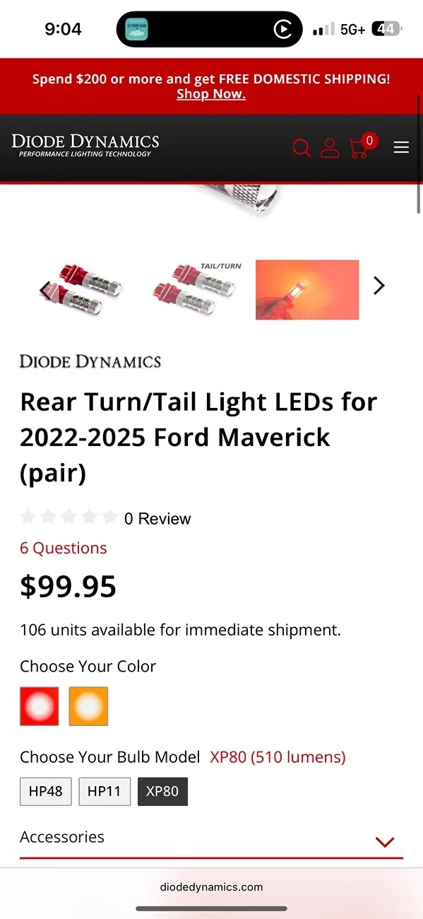 Ford Maverick Diode Dynamics, which brightness brake bulbs to buy? IMG_7006
