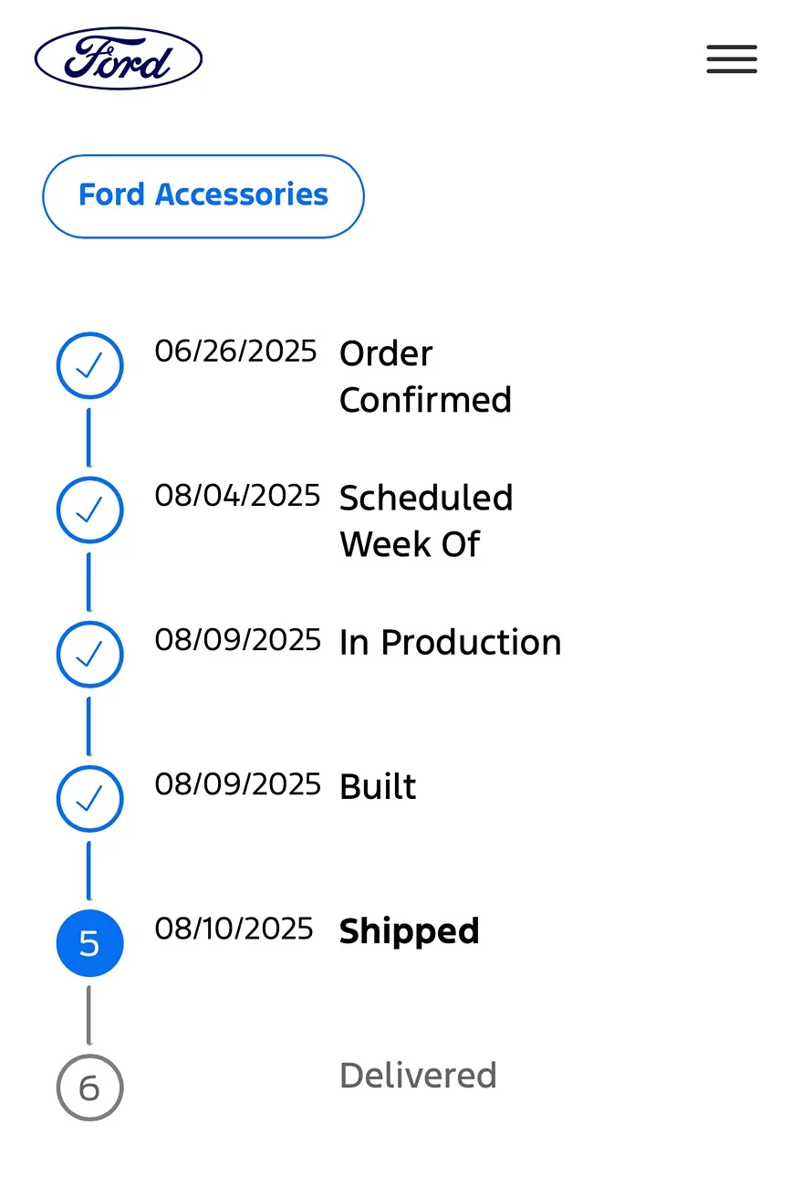 Ford Maverick Current order timeline IMG_9085