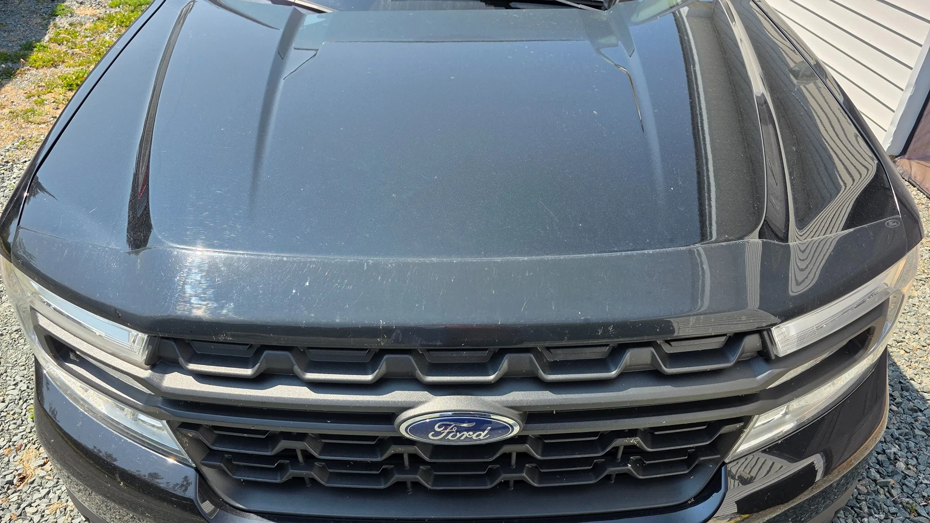 Ford Maverick Husky Liners Hood Bug Shield Installation with the Black Appearance Package 20250811_135748