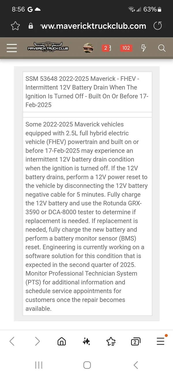 Ford Maverick SSM 53801: 2022-2025 Maverick Hybrid 12V Battery Drain Issue Update Fix Released! thumbnail (20)