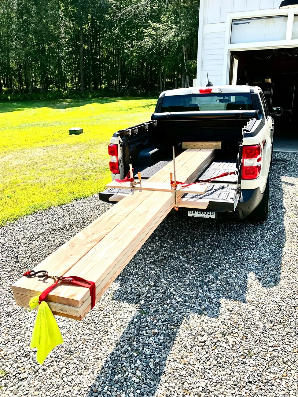 Ford Maverick Hauling long pieces of lumber again 1755278682781-78