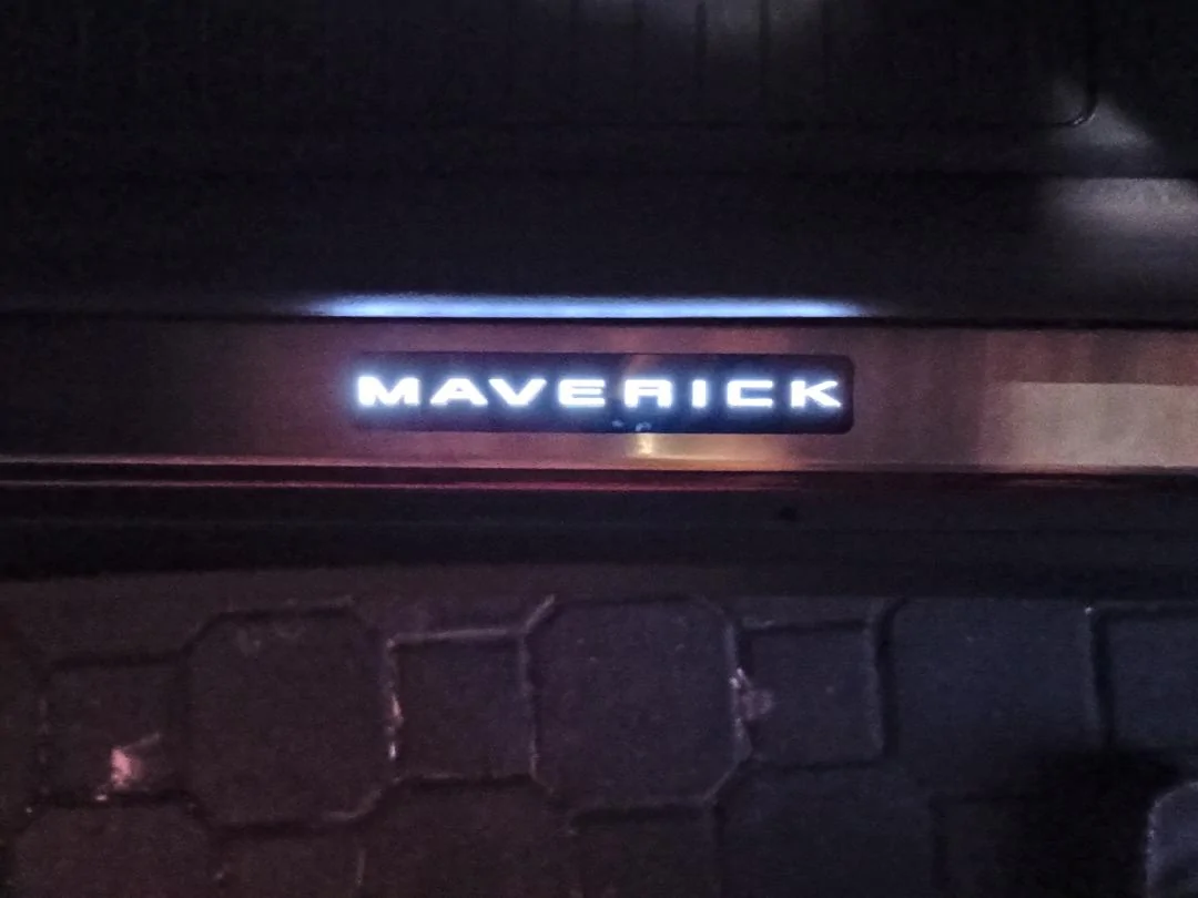 Ford Maverick Ford lighted door sills installed door sill night