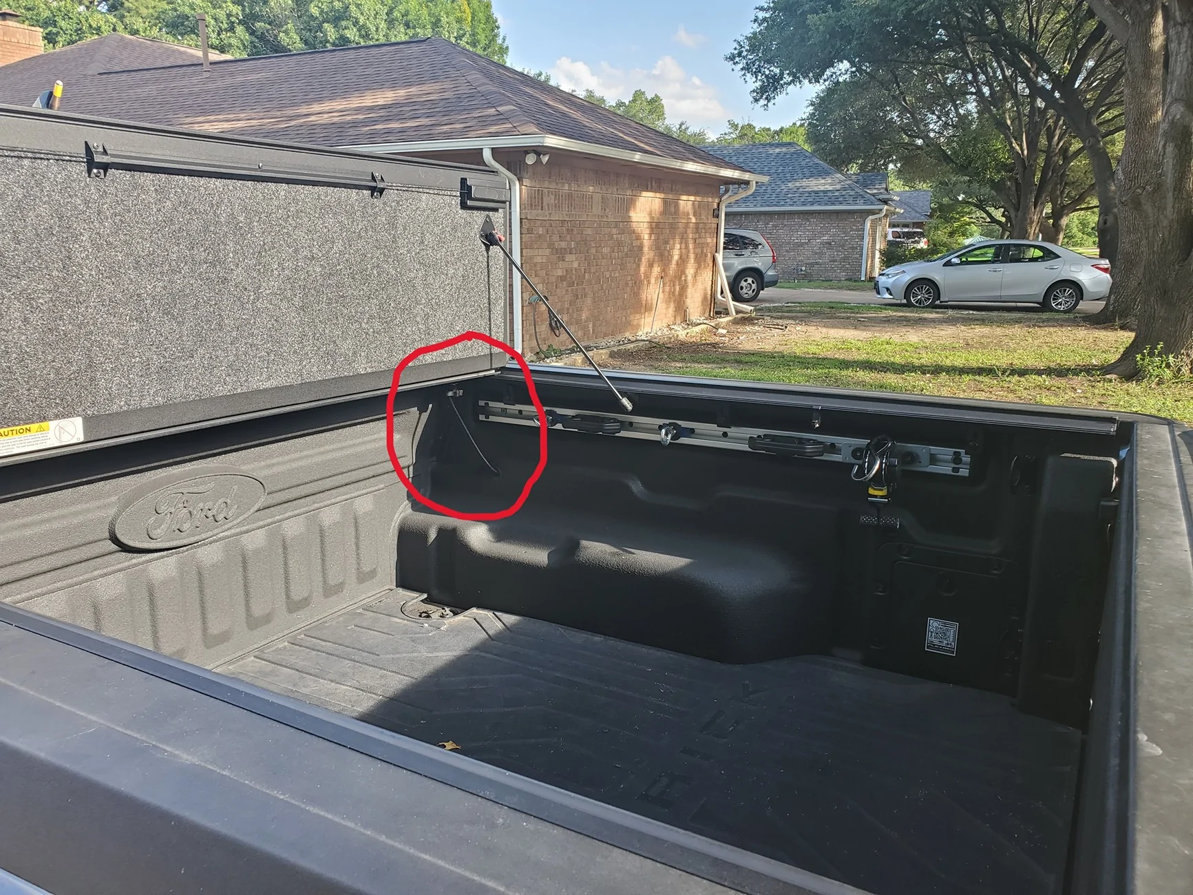 Ford Maverick Rust on / around bed tie downs Right Drain