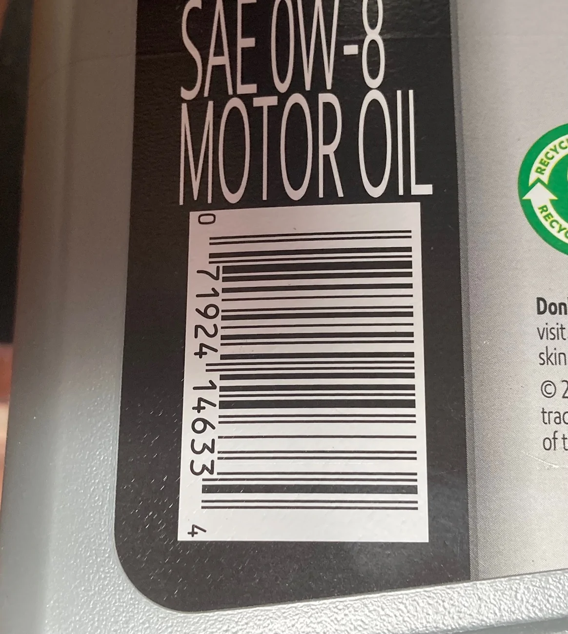 Ford Maverick Date Code on Motorcraft Oil IMG_9274