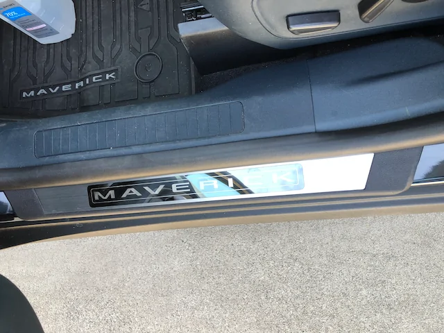 Ford Maverick Ford lighted door sills installed IMG_1803