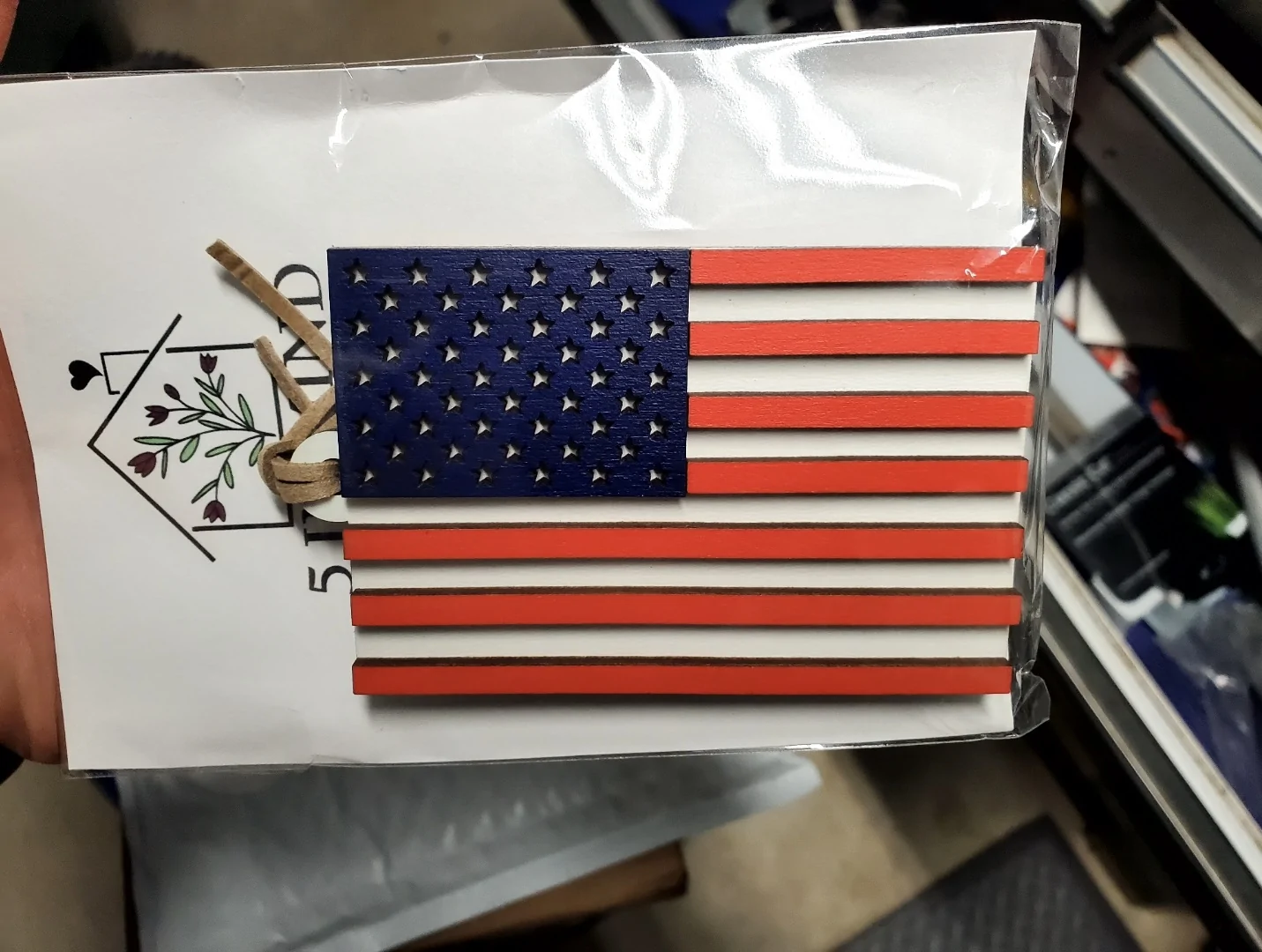 Ford Maverick Rear view mirror flag/charm. 1