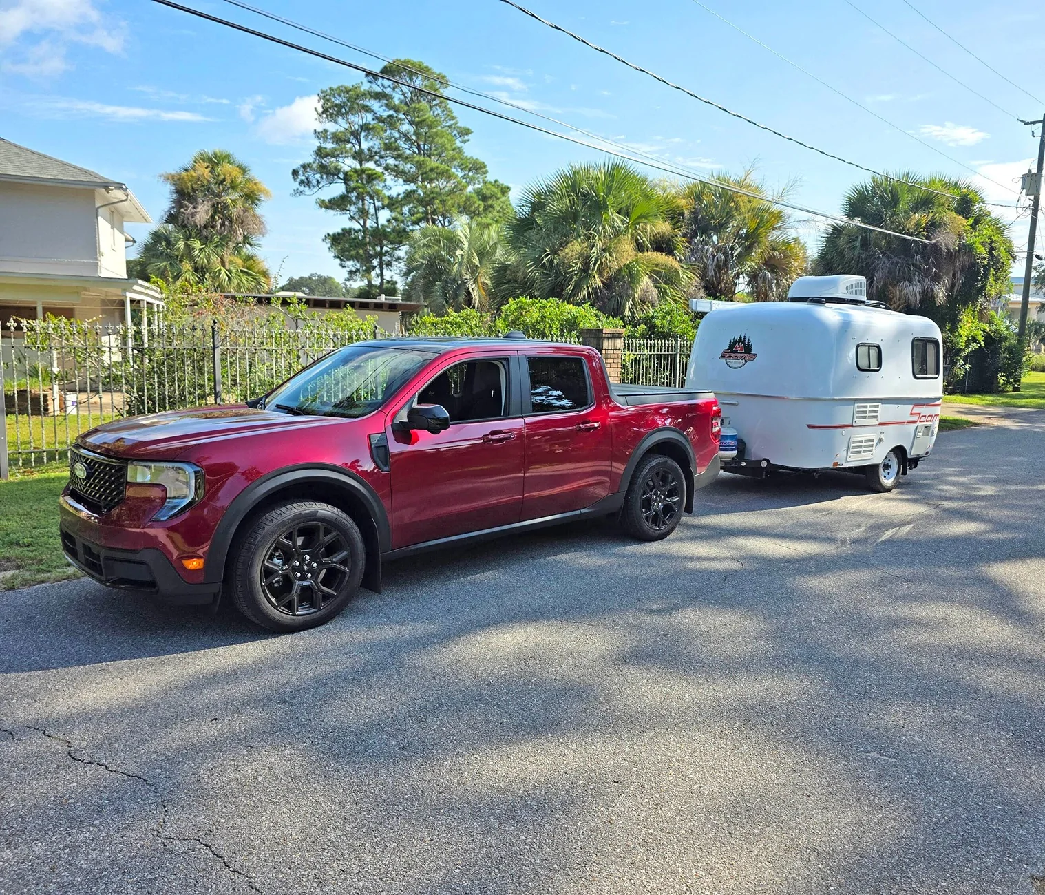 Ford Maverick Picked up & towed my new Scamp 13 ft trailer! 20250822_091432