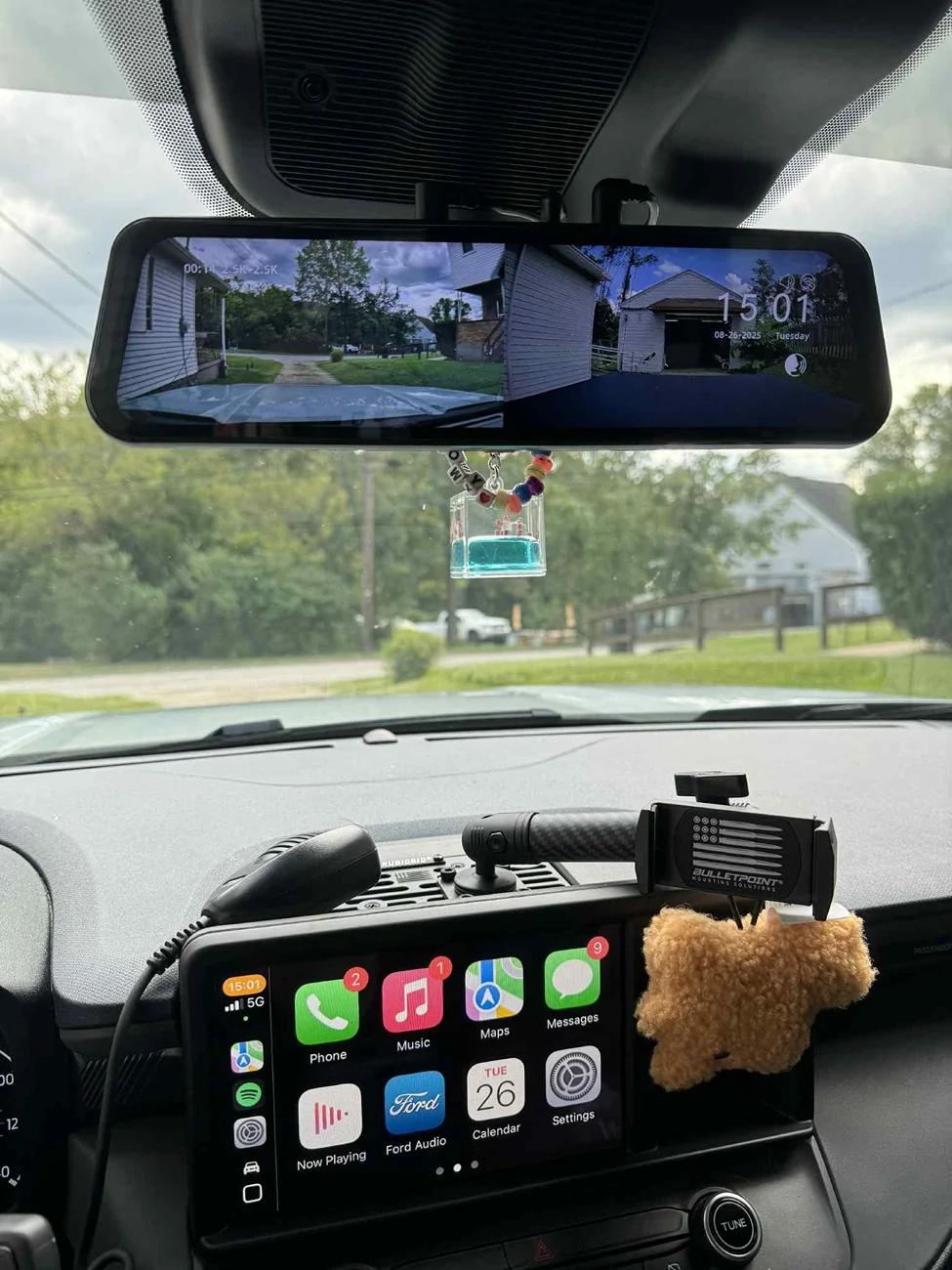 Ford Maverick Wolfbox G900Pro Rear View Mirror & Dashcam - Installed Review Center Stack-Front