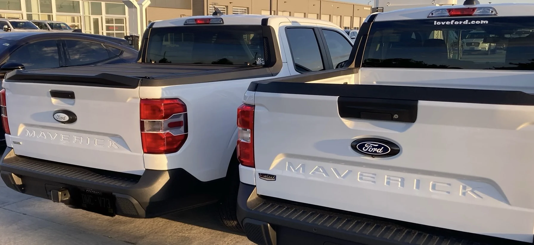 Ford Maverick Tailgate letter changes on Oxford White IMG_3395