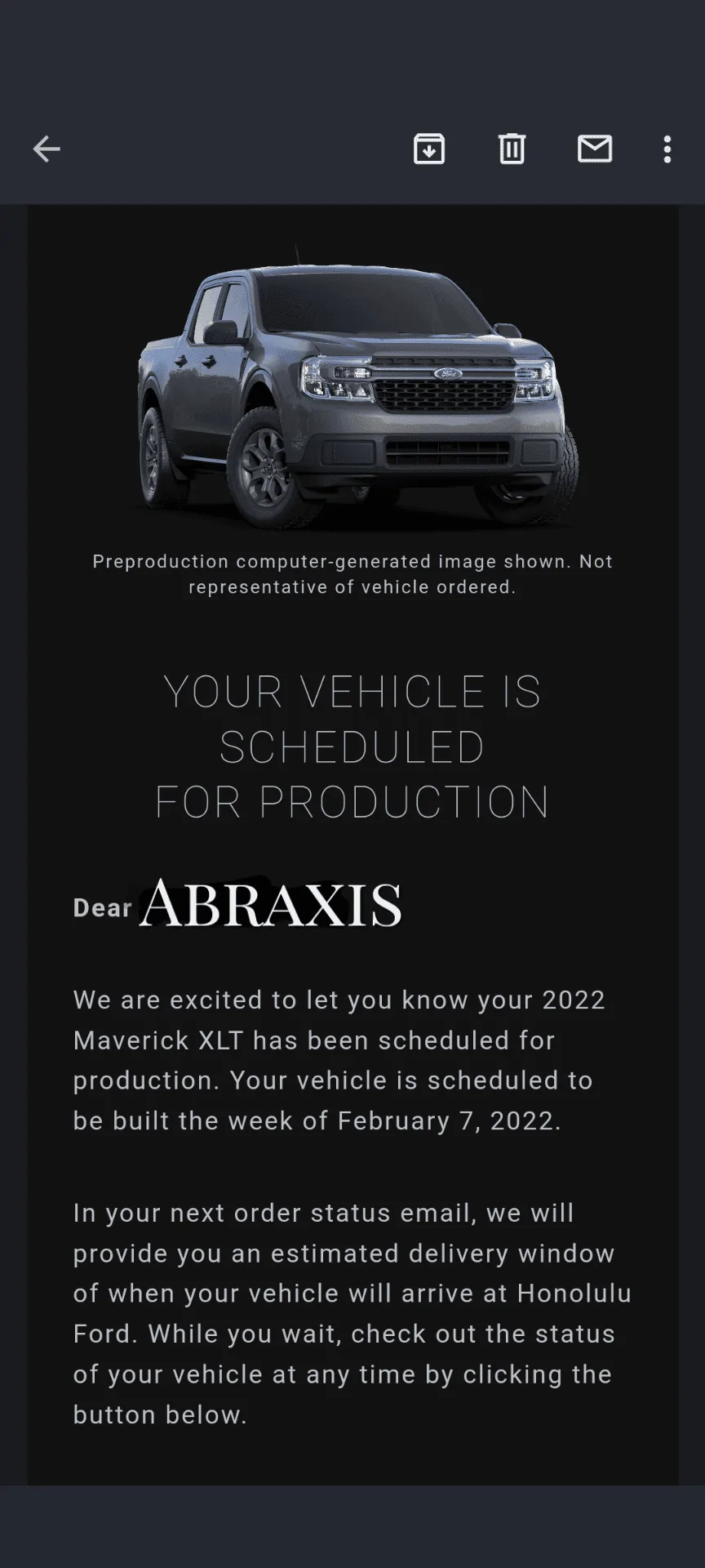 Ford Maverick 📣 12/9 Scheduling Email Received Group [Emails Arriving!!!] Screenshot_20211209-060047