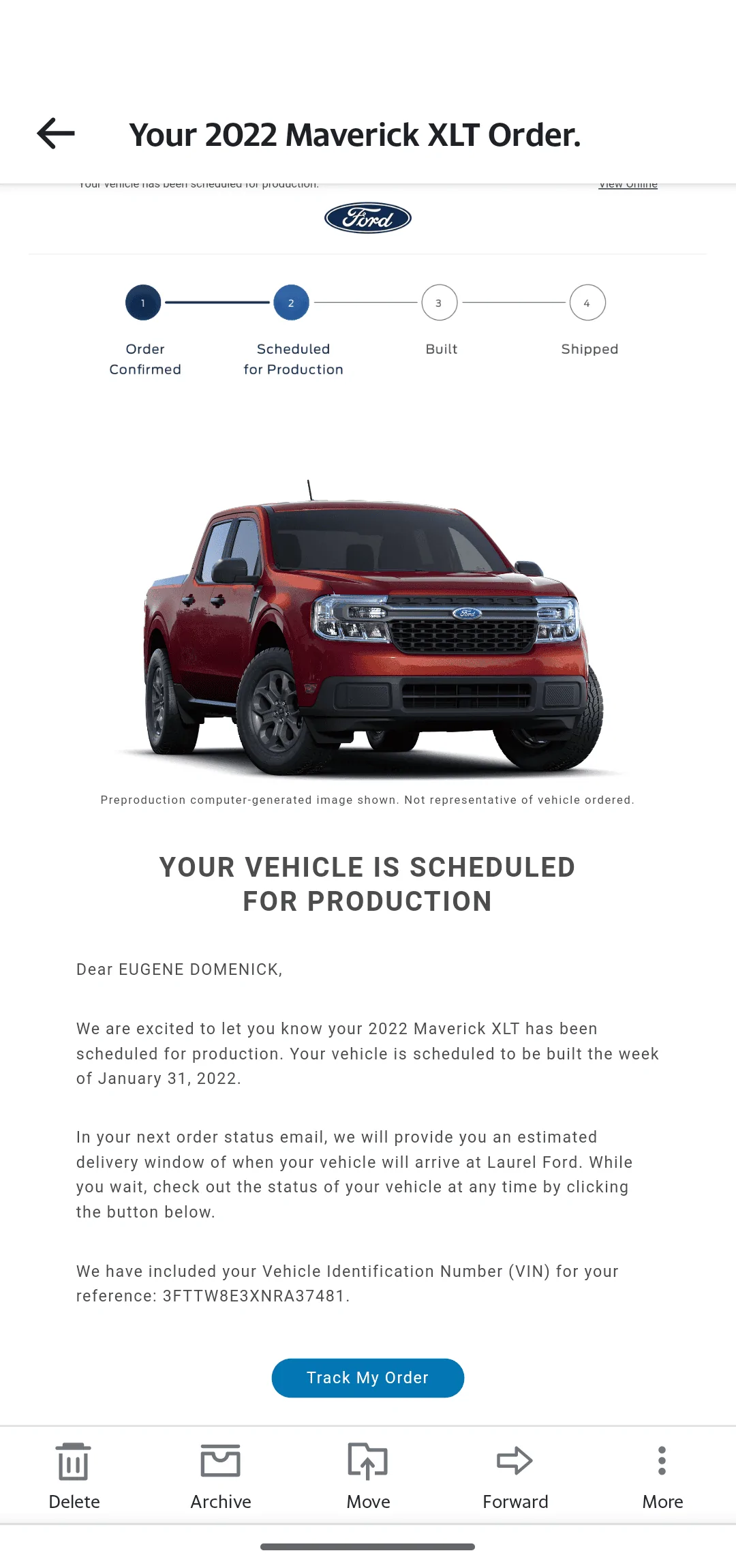 Ford Maverick 📣 12/9 Scheduling Email Received Group [Emails Arriving!!!] Screenshot_20211209-120549