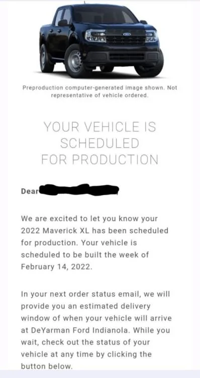 Ford Maverick 📣 12/9 Scheduling Email Received Group [Emails Arriving!!!] Maverick_Build