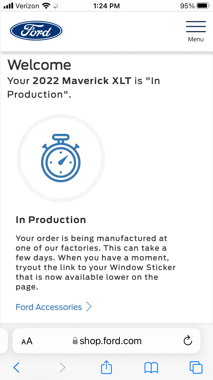 Ford Maverick 📊 Maverick Order Tracking List & Stats [Enter Yours!] Mav In Production.PNG