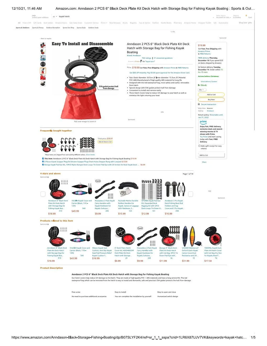 Ford Maverick Installing bed cubby in Maverick XL - part number, diagram and writeup / DIY Amazon.com_ Anndason 2 PCS 6__ Black De...hing Kayak Boating _ Sports & Outdoors