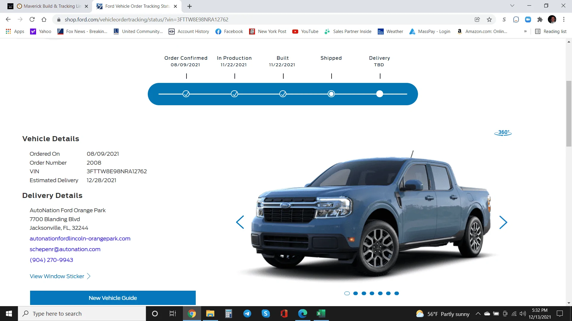 Ford Maverick Ford tracking site down? 1639434991735